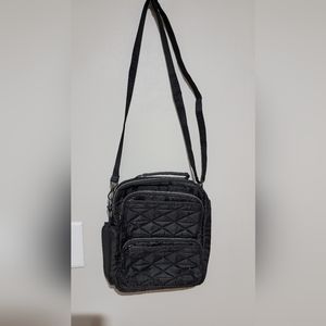Lug - Women’s Quilted Compass Crossbody Bag - Black Paisley
